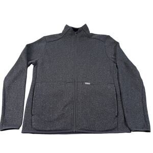 FIGS Jacket Womens Medium Gray Fleece Full Zip Sweater Knit Medical Scrub